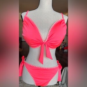 Ashley Graham x Swimsuits for All Bright Coral Pink Bikini